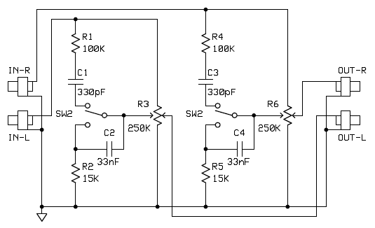 Schema circuito loudness